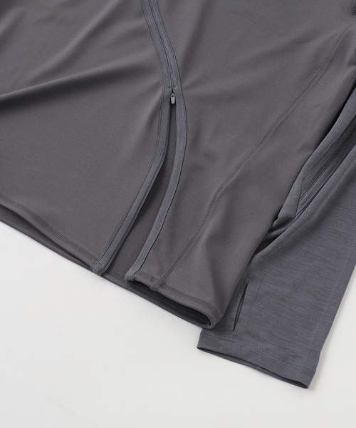 PULP/417EDIFICE(パルプフォーワンセブンエディフィス)の「SAN SAN GEAR / サンサンギア WAVE LONG SLEEVE(パーカー・メンズ・ブラック/チャコールグレー・1/2)」の5枚目の写真