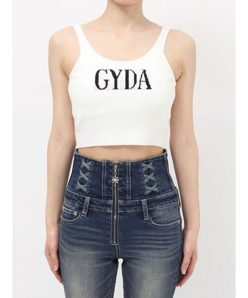 GYDA（ジェイダ）の「GYDA jacquardタンクニットトップス（キャミソール・レディース・ベージュ/ブラック/グレー/オフホワイト・FREE）」の16枚目の写真