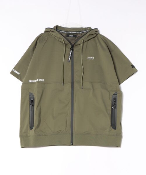 LUXE/R GOLF(ラグジュ ゴルフ)の「(RM)【LUXE/R GOLF】ストレッチ クロス ジップ パーカー 半袖 パーカ(パーカー・メンズ・ホワイト/ダークグレー/カーキ/ブラック・X-LARGE/LARGE/MEDIUM)」の4枚目の写真