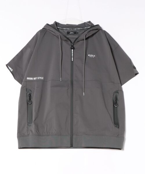 LUXE/R GOLF(ラグジュ ゴルフ)の「(RM)【LUXE/R GOLF】ストレッチ クロス ジップ パーカー 半袖 パーカ(パーカー・メンズ・ホワイト/ダークグレー/カーキ/ブラック・X-LARGE/LARGE/MEDIUM)」の3枚目の写真