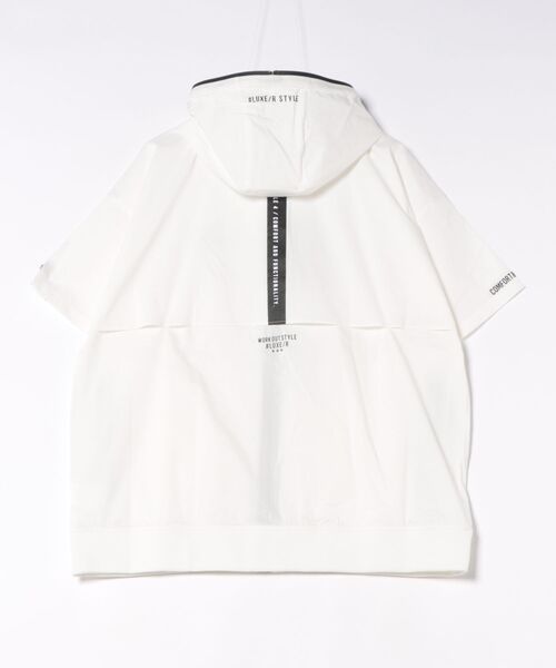 LUXE/R GOLF(ラグジュ ゴルフ)の「(RM)【LUXE/R GOLF】ストレッチ クロス ジップ パーカー 半袖 パーカ(パーカー・メンズ・ホワイト/ダークグレー/カーキ/ブラック・X-LARGE/LARGE/MEDIUM)」の5枚目の写真
