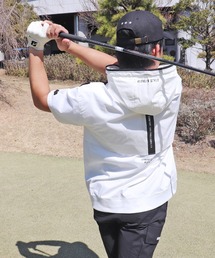 LUXE R GOLF（ラグジュ ゴルフ）の「(RM)【LUXE R GOLF】ストレッチ クロス ジップ パーカー 半袖 パーカ（パーカー）」