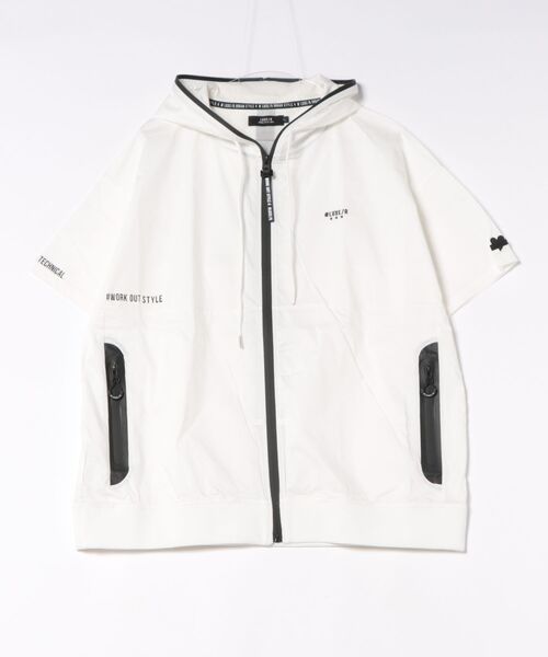 LUXE/R GOLF(ラグジュ ゴルフ)の「(RM)【LUXE/R GOLF】ストレッチ クロス ジップ パーカー 半袖 パーカ(パーカー・メンズ・ホワイト/ダークグレー/カーキ/ブラック・X-LARGE/LARGE/MEDIUM)」の8枚目の写真