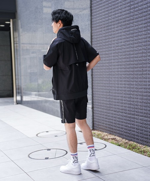 LUXE/R GOLF(ラグジュ ゴルフ)の「(RM)【LUXE/R GOLF】ストレッチ クロス ジップ パーカー 半袖 パーカ(パーカー・メンズ・ホワイト/ダークグレー/カーキ/ブラック・X-LARGE/LARGE/MEDIUM)」の18枚目の写真