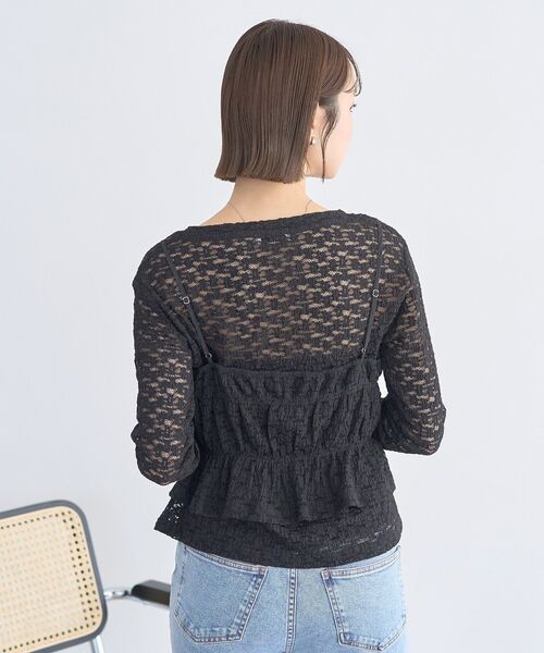 earth music&ecology(アースミュージックアンドエコロジー)の「SET2点カットレースプルオーバー+ビスチェ(Tシャツ/カットソー・レディース・ブラック/その他/アイボリー・FREE)」の7枚目の写真