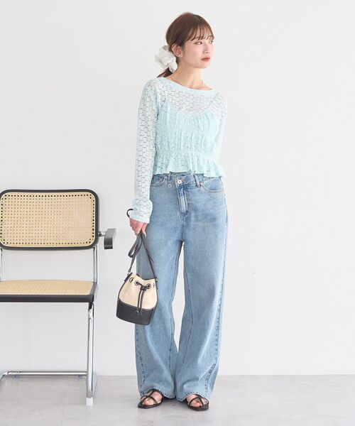 earth music&ecology(アースミュージックアンドエコロジー)の「SET2点カットレースプルオーバー+ビスチェ(Tシャツ/カットソー・レディース・ブラック/その他/アイボリー・FREE)」の13枚目の写真