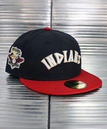 NEW ERA（ニューエラ）の「ニューエラ【NEW ERA】- クリーブランド・インディアンス キャップ HOMEGAME別注【Cleveland Indians 100 Seasons 59Fifty Navy/Scarlet Red】（キャップ）」