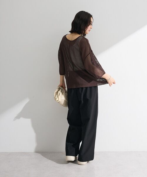 Green Parks(グリーンパークス)の「前後2wayコットンメッシュプルオーバー(Tシャツ/カットソー・レディース・ブラック/ブラウン/レッド/ホワイト・FREE)」の7枚目の写真
