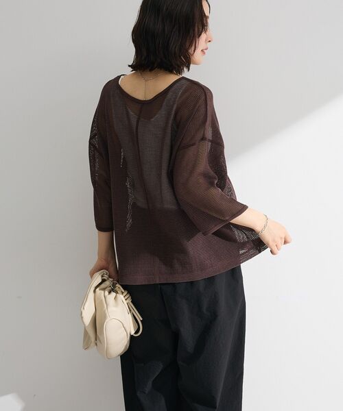 Green Parks(グリーンパークス)の「前後2wayコットンメッシュプルオーバー(Tシャツ/カットソー・レディース・ブラック/ブラウン/レッド/ホワイト・FREE)」の10枚目の写真
