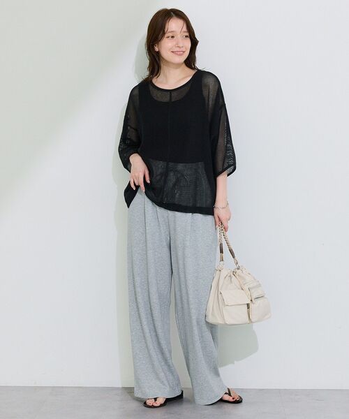 Green Parks(グリーンパークス)の「前後2wayコットンメッシュプルオーバー(Tシャツ/カットソー・レディース・ブラック/ブラウン/レッド/ホワイト・FREE)」の15枚目の写真
