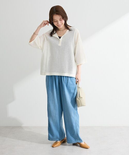 Green Parks(グリーンパークス)の「前後2wayコットンメッシュプルオーバー(Tシャツ/カットソー・レディース・ブラック/ブラウン/レッド/ホワイト・FREE)」の21枚目の写真