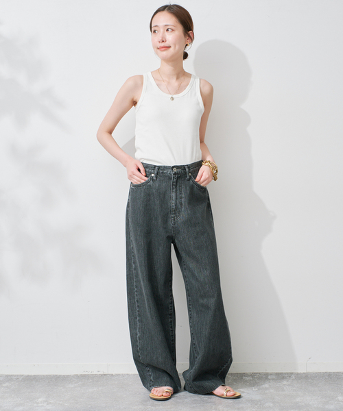 SLOBE IENA（スローブイエナ）の「《追加3》basic タンクトップ（Tシャツ/カットソー・レディース・ブラウン/ホワイト/ベージュ・FREE）」の12枚目の写真