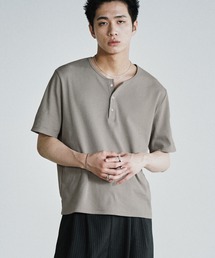 WYM LIDNM�i�E�B�� �o�C ���h���j�́uREFINED RIB STRETCH HENLEY TEE�iT�V���c/�J�b�g�\�[�j�v