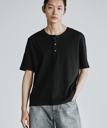 WYM LIDNM（ウィム バイ リドム）の「REFINED RIB STRETCH HENLEY TEE（Tシャツ/カットソー）」