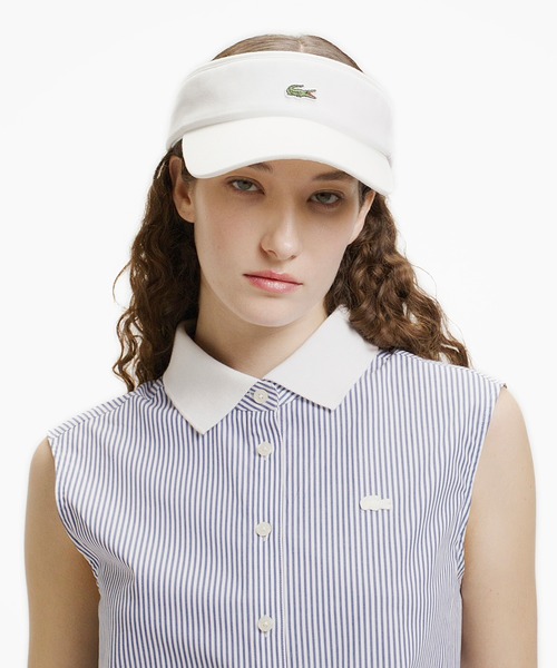 LACOSTE(ラコステ)の「ノースリーブAラインシャツ / ブルーストライプ オフホワイト ライトブルー(シャツ/ブラウス・レディース・ネイビー/オフホワイト/ライトブルー・38/40/34/36)」の15枚目の写真