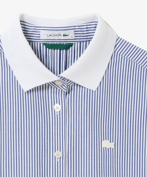 LACOSTE(ラコステ)の「ノースリーブAラインシャツ / ブルーストライプ オフホワイト ライトブルー(シャツ/ブラウス・レディース・ネイビー/オフホワイト/ライトブルー・38/40/34/36)」の20枚目の写真