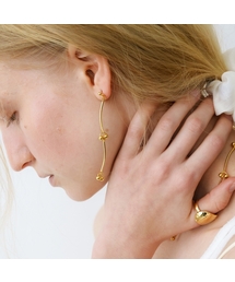 Two Ball Link Chain Earrings (L261MER100)