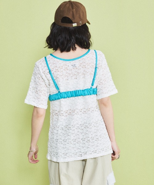 MIRROR STOKE（ミラーストーク）の「【ZOZO限定】LACE BUSTIER SET/レースビスチェレイヤードセット（Tシャツ/カットソー・レディース・アイボリー/オフホワイト・MEDIUM）」の6枚目の写真