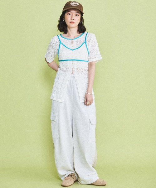 MIRROR STOKE（ミラーストーク）の「【ZOZO限定】LACE BUSTIER SET/レースビスチェレイヤードセット（Tシャツ/カットソー・レディース・アイボリー/オフホワイト・MEDIUM）」の8枚目の写真