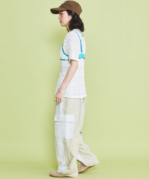 MIRROR STOKE（ミラーストーク）の「【ZOZO限定】LACE BUSTIER SET/レースビスチェレイヤードセット（Tシャツ/カットソー・レディース・アイボリー/オフホワイト・MEDIUM）」の12枚目の写真