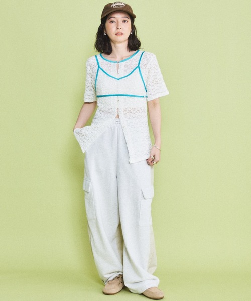 MIRROR STOKE（ミラーストーク）の「【ZOZO限定】LACE BUSTIER SET/レースビスチェレイヤードセット（Tシャツ/カットソー・レディース・アイボリー/オフホワイト・MEDIUM）」の9枚目の写真