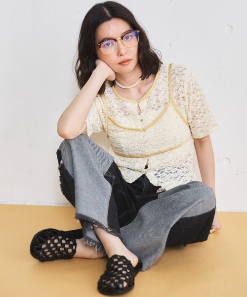MIRROR STOKE（ミラーストーク）の「【ZOZO限定】LACE BUSTIER SET/レースビスチェレイヤードセット（Tシャツ/カットソー・レディース・アイボリー/オフホワイト・MEDIUM）」の16枚目の写真