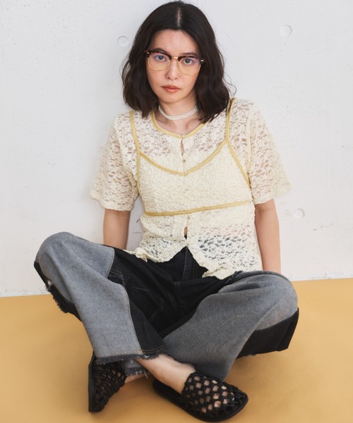 MIRROR STOKE（ミラーストーク）の「【ZOZO限定】LACE BUSTIER SET/レースビスチェレイヤードセット（Tシャツ/カットソー・レディース・アイボリー/オフホワイト・MEDIUM）」の17枚目の写真