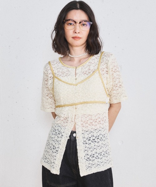 MIRROR STOKE（ミラーストーク）の「【ZOZO限定】LACE BUSTIER SET/レースビスチェレイヤードセット（Tシャツ/カットソー・レディース・アイボリー/オフホワイト・MEDIUM）」の18枚目の写真