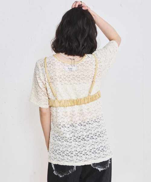 MIRROR STOKE（ミラーストーク）の「【ZOZO限定】LACE BUSTIER SET/レースビスチェレイヤードセット（Tシャツ/カットソー・レディース・アイボリー/オフホワイト・MEDIUM）」の20枚目の写真
