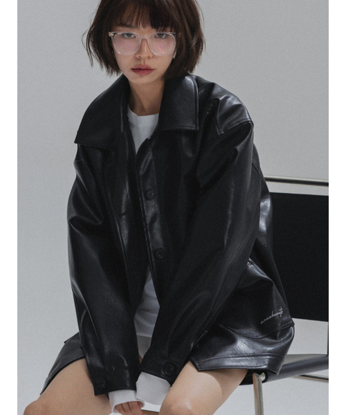 ANNEHEARTS(アンハーツ)の「Urban Overfit Veagn Leather Jacket_BLACK(ライダースジャケット・レディース・その他・SMALL/MEDIUM)」の3枚目の写真
