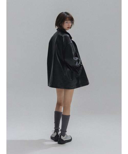 ANNEHEARTS(アンハーツ)の「Urban Overfit Veagn Leather Jacket_BLACK(ライダースジャケット・レディース・その他・SMALL/MEDIUM)」の5枚目の写真