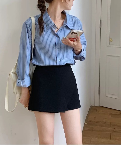 ＆soiree（アンドソワレ）の「ラップスカート風ショートパンツ（その他パンツ・レディース・ブラック/グレー・SMALL/MEDIUM/LARGE/X-LARGE）」の3枚目の写真