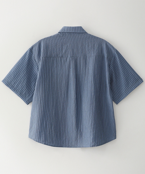 BLUESUNFLOWER（ブルーサンフラワー）の「クランクルチェック半袖シャツ[ブルー]（シャツ/ブラウス・メンズ・その他・MEDIUM/LARGE）」の8枚目の写真