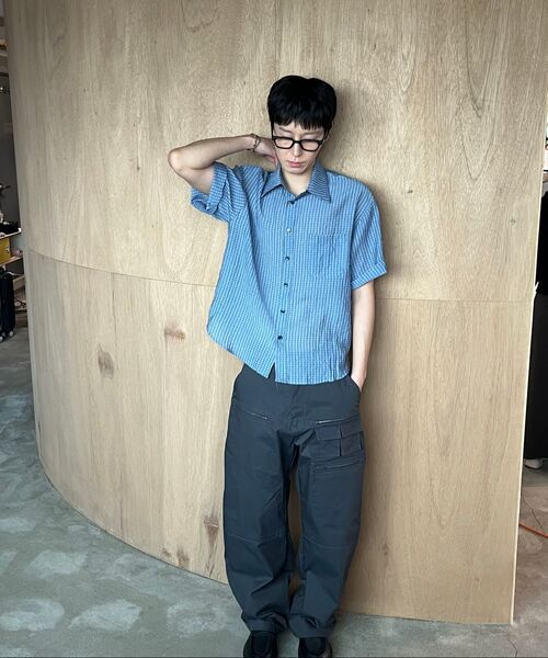 BLUESUNFLOWER（ブルーサンフラワー）の「クランクルチェック半袖シャツ[ブルー]（シャツ/ブラウス・メンズ・その他・MEDIUM/LARGE）」の3枚目の写真