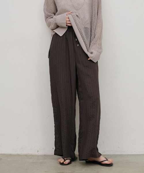 LARUTA(ラルータ)の「【LARUTA】ダブルストライプパンツ(その他パンツ・レディース・ブラウン/オフホワイト/ネイビー・MEDIUM)」の2枚目の写真
