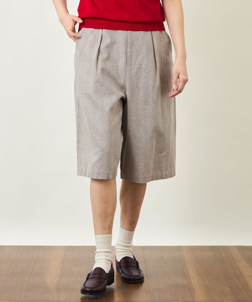 MACKINTOSH PHILOSOPHY(マッキントッシュ フィロソフィー)の「GREY LABEL リネンコットンヘリンボンハーフパンツ(その他パンツ・レディース・ベージュ系その他2・2/6/3)」の1枚目の写真