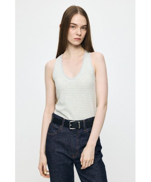 MOUSSY(マウジー)の「BACK CROSS CUP タンクトップ(タンクトップ・レディース・ブラック/ブルー系その他3/グレー系その他・FREE)」の8枚目の写真