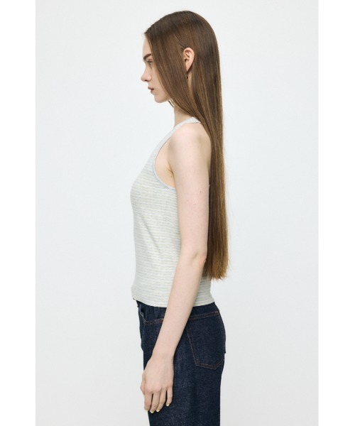 MOUSSY(マウジー)の「BACK CROSS CUP タンクトップ(タンクトップ・レディース・ブラック/ブルー系その他3/グレー系その他・FREE)」の10枚目の写真