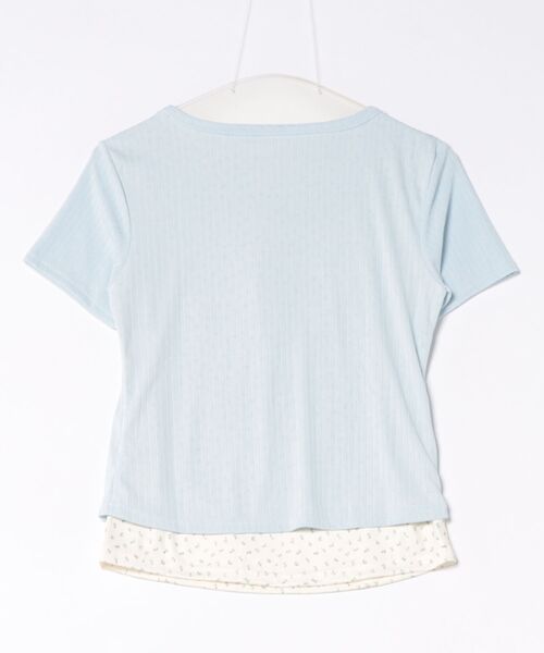 WESTSEA(ウエストシー)の「レイヤード風 花柄レース リブ ヘンリーネック 半袖トップス(Tシャツ/カットソー・レディース・ネイビー/オフホワイト/ピンク/ブルー・L/M)」の12枚目の写真