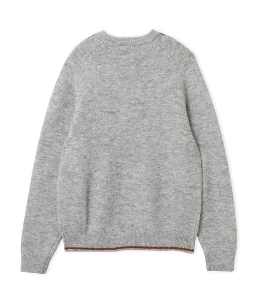 adidas（アディダス）の「adidas 3 STRIPES FLUFFY KNIT CREW / アディダス 3 ストライプス フラッフィー ニット クルー（ニット/セーター・メンズ・ヘザーグレー・S/M/L/XL/XXL）」の7枚目の写真