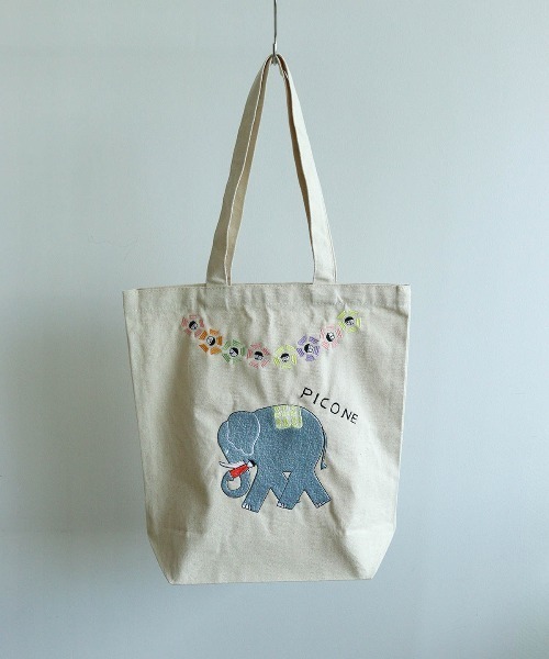 CASA PICONE(カーサピッコーネ)の「刺繍トートバッグ(トートバッグ・レディース・ライトブルー/ブルー/ブラック・FREE)」の1枚目の写真