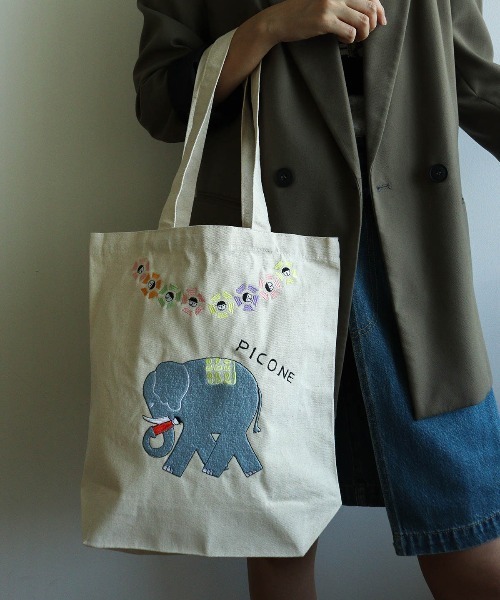 CASA PICONE(カーサピッコーネ)の「刺繍トートバッグ(トートバッグ・レディース・ライトブルー/ブルー/ブラック・FREE)」の10枚目の写真