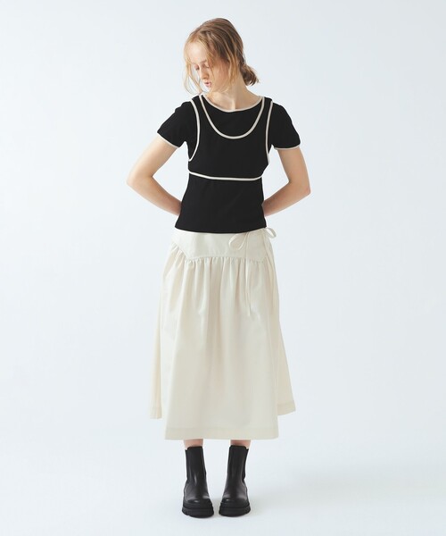 Ray BEAMS(レイビームス)の「パイピング タンクトップ レイヤー Tシャツ(タンクトップ・レディース・ブラック/グレー/アイボリー・ONE SIZE)」の8枚目の写真