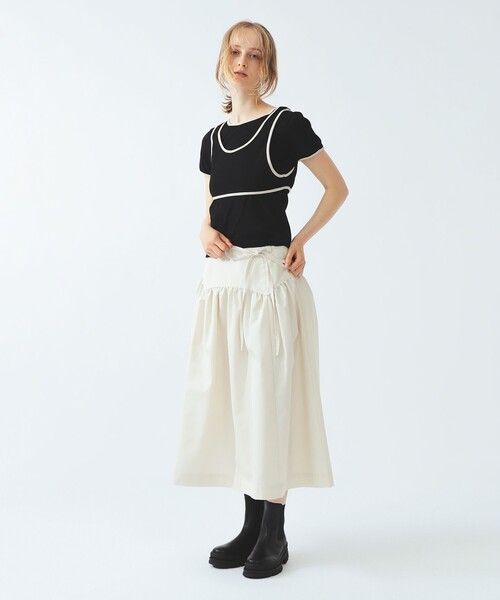 Ray BEAMS(レイビームス)の「パイピング タンクトップ レイヤー Tシャツ(タンクトップ・レディース・ブラック/グレー/アイボリー・ONE SIZE)」の9枚目の写真