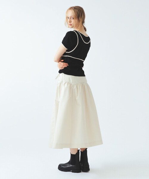 Ray BEAMS(レイビームス)の「パイピング タンクトップ レイヤー Tシャツ(タンクトップ・レディース・ブラック/グレー/アイボリー・ONE SIZE)」の10枚目の写真