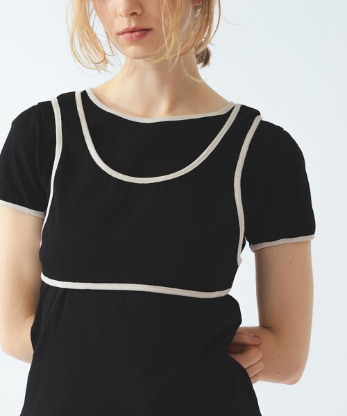 Ray BEAMS(レイビームス)の「パイピング タンクトップ レイヤー Tシャツ(タンクトップ・レディース・ブラック/グレー/アイボリー・ONE SIZE)」の13枚目の写真
