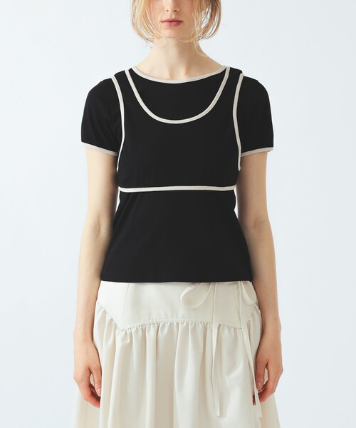 Ray BEAMS(レイビームス)の「パイピング タンクトップ レイヤー Tシャツ(タンクトップ・レディース・ブラック/グレー/アイボリー・ONE SIZE)」の14枚目の写真