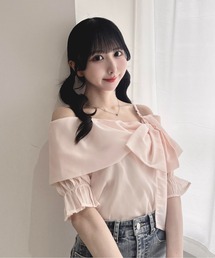 INGNI（イング）の「シアーオフショルリボン半袖ブラウス（シャツ/ブラウス）」
