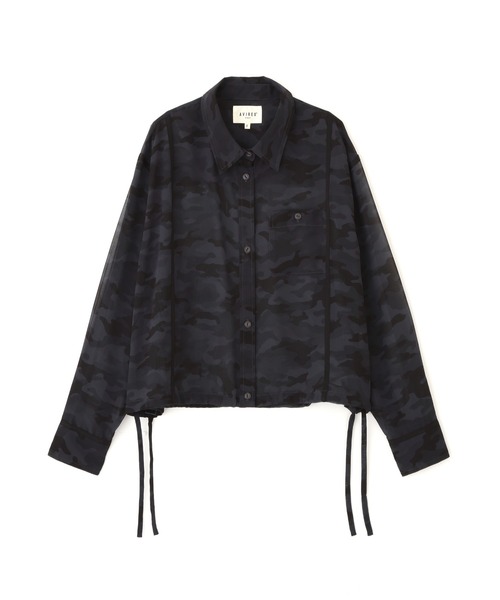 AVIREX（アヴィレックス）の「《直営店限定》CAMO PRINT SHEER SHIRT（シャツ/ブラウス・レディース・オリーブ/ブラック・F）」の8枚目の写真