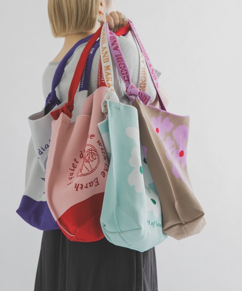 THE GOODLAND MARKET(ザグッドランドマーケット)の「『別注』KNT365×TGM FOURTY TheEarth(トートバッグ・レディース・ブルー/レッド・ONE)」の7枚目の写真